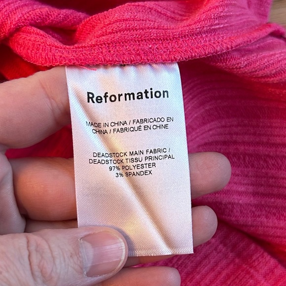 NWT Reformation Brave Knit Dress Hot Pink Large - Picture 14 of 14